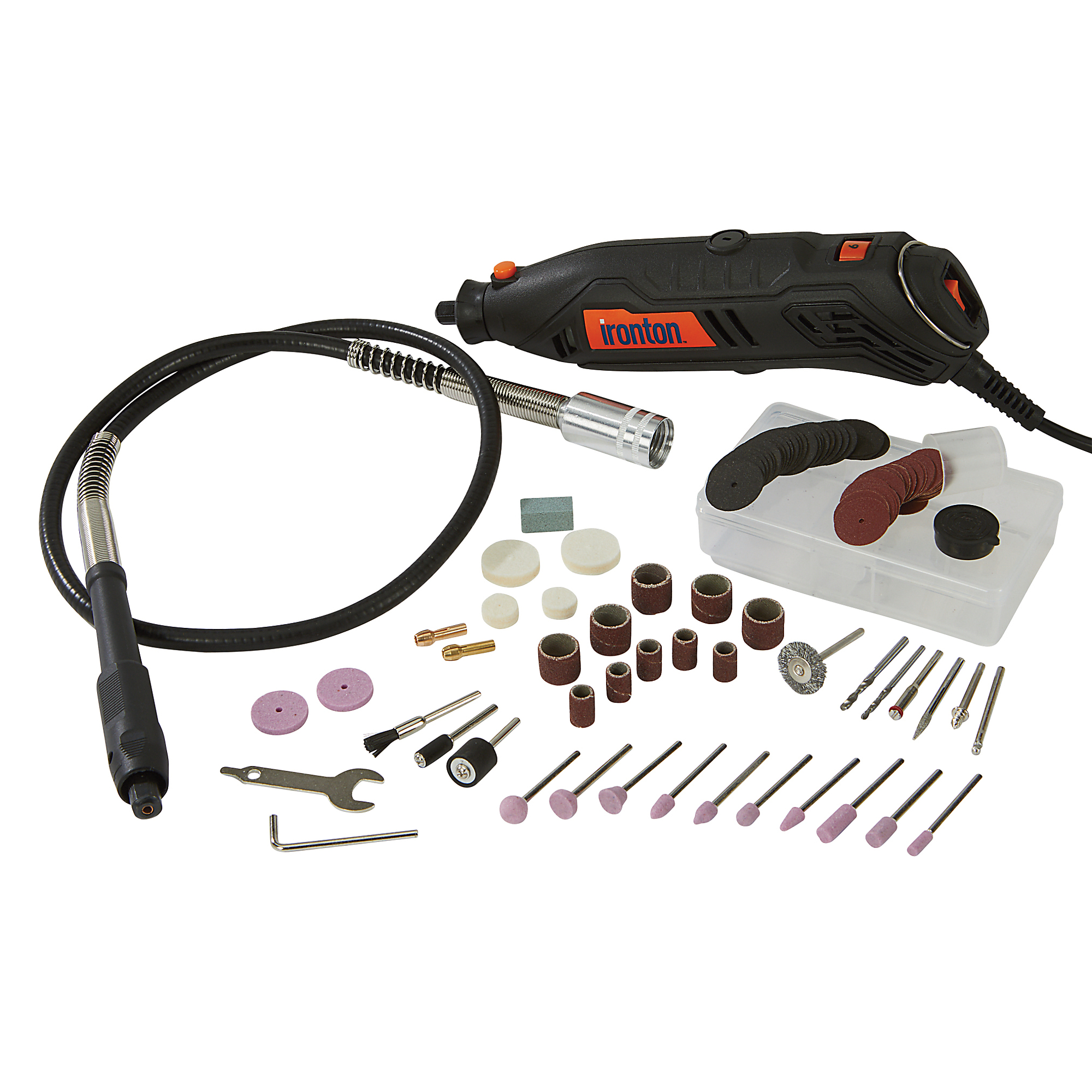 Ironton 107-Pc. Rotary Multi-Tool Kit, 35,000 RPM Max. Speed, 1 Amp, 110 Volts